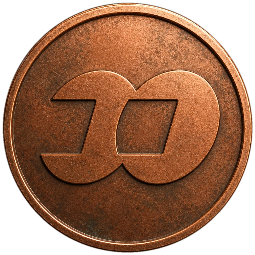 Copper Fomo copper coin with Fomo logo